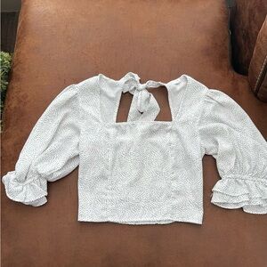 White Polka Dot Women's Top